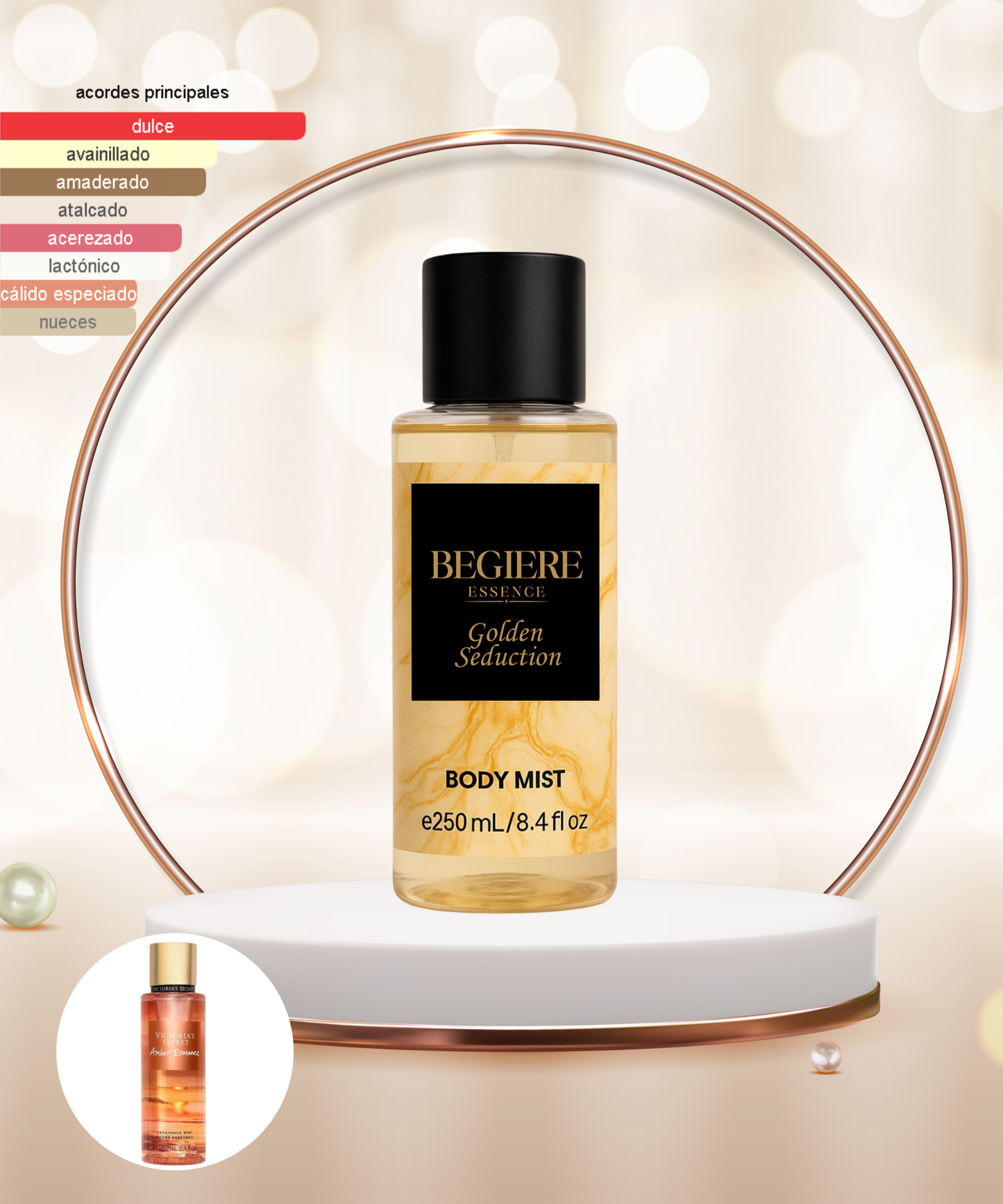 Golden Seduction – Splash Corporal de Larga Duración | Inspirado en Amber Romance (VS)