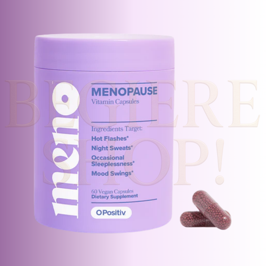 O Positiv MENO Vitaminas para la menopausia – Suplemento de menopausia sin hormonas para mujeres – Cohosh negro y Ashwagandha KSM-66 – Ayuda a aliviar los sofocos, sudores nocturnos, cambios de humor, 60 cápsulas  (1 Frasco)