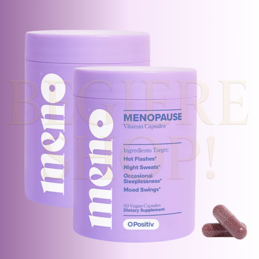 COMBO X2 O Positiv MENO Vitaminas para la menopausia – Suplemento de menopausia sin hormonas para mujeres – Cohosh negro y Ashwagandha KSM-66 – Ayuda a aliviar los sofocos, sudores nocturnos, cambios de humor, 60 cápsulas  (2 Frascos)