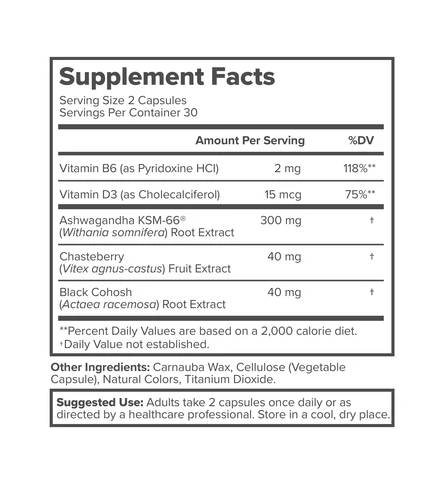 O Positiv MENO Vitaminas para la menopausia – Suplemento de menopausia sin hormonas para mujeres – Cohosh negro y Ashwagandha KSM-66 – Ayuda a aliviar los sofocos, sudores nocturnos, cambios de humor, 60 cápsulas  (1 Frasco)