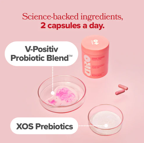 URO Vaginal Probiotics para la salud vaginal de las mujeres, equilibrio del pH, mezcla de prebióticos y probióticos Lactobacillus, promueve el olor y flora vaginal saludable, 60 cápsulas  (1 Frasco)